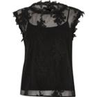 River Island Womens Floral Mesh Lace Sleeveless Top