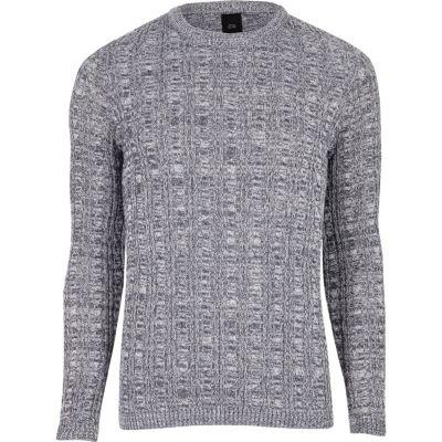 River Island Mens Cable Knit Muscle Fit Jumper