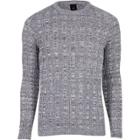 River Island Mens Cable Knit Muscle Fit Jumper