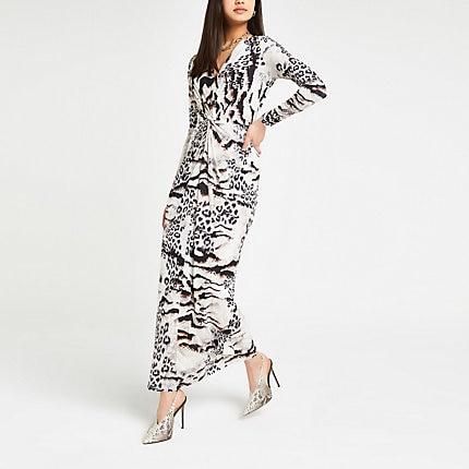 River Island Womens Animal Print Maxi Dress