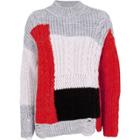 River Island Womens Color Block Cable Knit Sweater