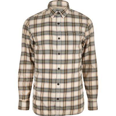 River Island Mensecru Jack & Jones Vintage Maywood Check Shirt