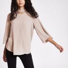 River Island Womens Button Neck Long Sleeve Top