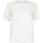 River Island Womens White Lace Insert T-shirt