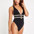 River Island Womens Clip Front Plunge Swimsuit