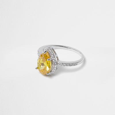 River Island Womens Cubic Zirconia Teardrop Crystal Ring