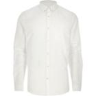 River Island Mens White Long Sleeve Oxford Shirt