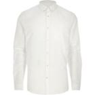 River Island Mens White Long Sleeve Oxford Shirt