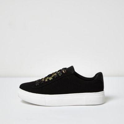 River Island Womens Camo Lace-up Platform Sneakers