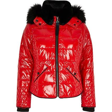 River Island Womens Petite High Shine Padded Bomber Jacket