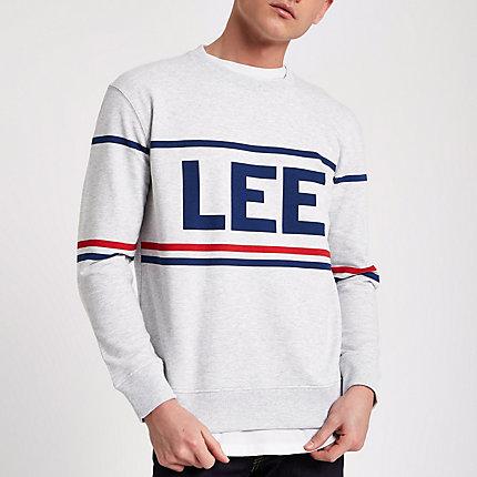 River Island Mens Lee Marl Brand Print Sweatshirt