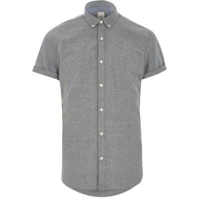 River Island Mens Slim Fit Short Sleeve Oxford Shirt