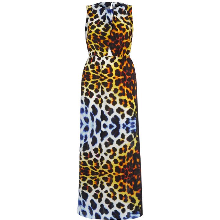 River Island Womens Leopard Print Cut-out Maxi Dress