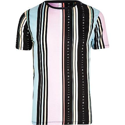 River Island Mens 'mcmxl' Stripe Slim Fit T-shirt