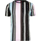 River Island Mens 'mcmxl' Stripe Slim Fit T-shirt