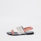 River Island Womens White And Laser Cut Sandals