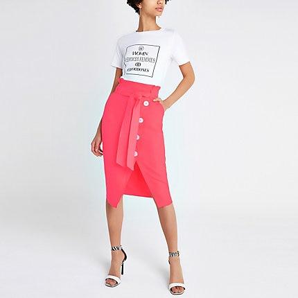River Island Womens Tie Waist Pencil Skirt