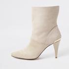 River Island Womens Faux Suede Slouch Cone Heel Boots