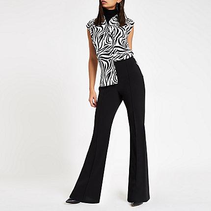 River Island Womens White Zebra Print Button Sleeveless Shirt