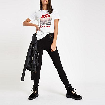 River Island Womens White 'wild Tour 1986' Graphic T-shirt