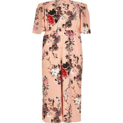 River Island Womens Plus Print Bardot Jumpsuit