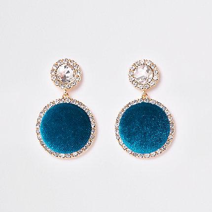 River Island Womens Gold Tone Rhinestone Drop Earrings