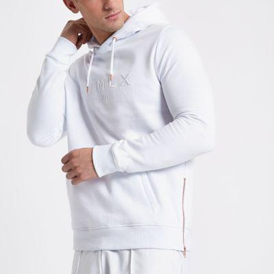 River Island Mens White Concept 'mcmlx' Hoodie