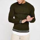 River Island Mens Tipped Crew Neck Muscle Fit Jumper