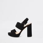 River Island Womens Buckle Strap Platform Heel Sandals