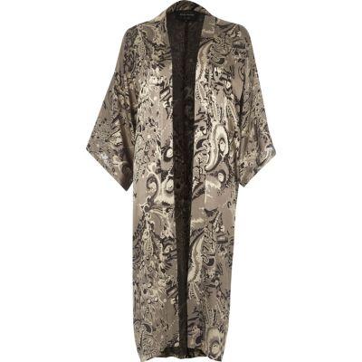 River Island Womens Burnout Paisley Print Kimono