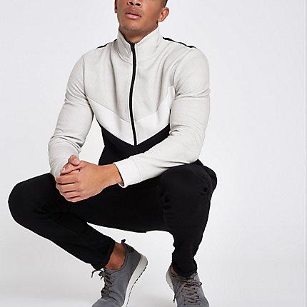 River Island Mens Funnel Neck Chevron Track Jacket