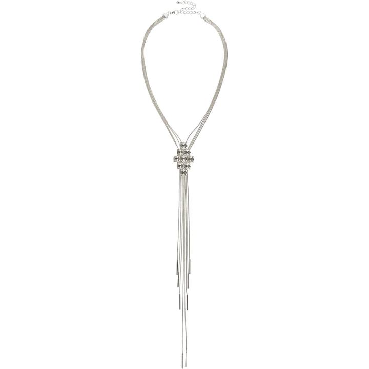 River Island Womens Silver Tone Embellished Long Dangle Necklace