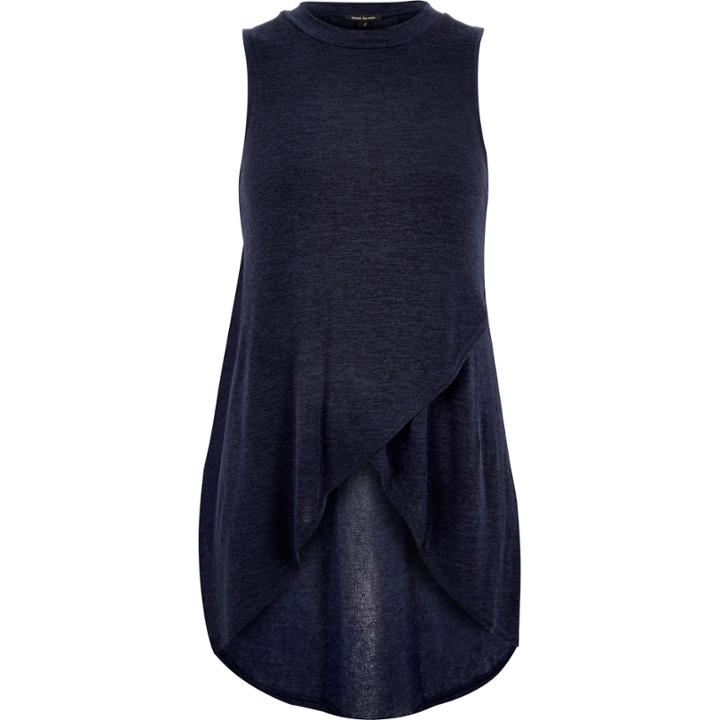 River Island Womens Knitted Stepped Hem Top