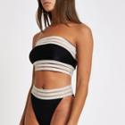 River Island Womens Ribbed Elastic Bandeau Bikini Top