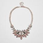 River Island Womens Rose Gold Tone Jewel Statement Necklace
