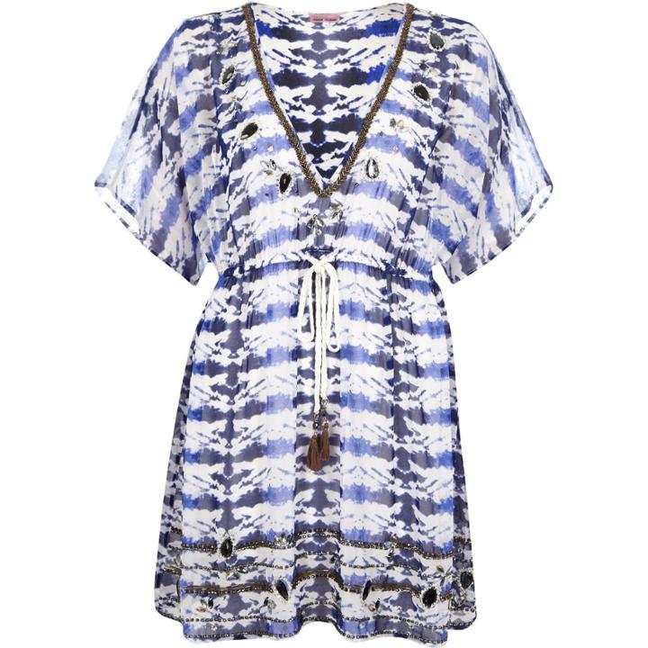 River Island Womens Stripe Embellished Cover-up Kaftan