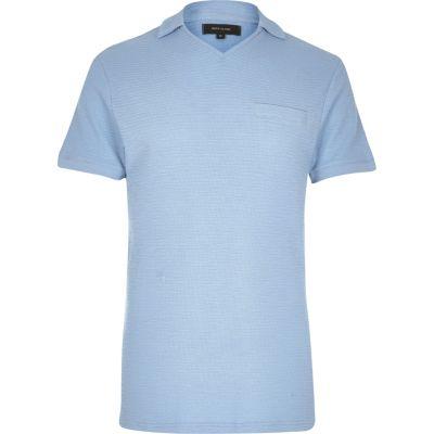 River Island Mens Waffle Revere Collar Polo Shirt