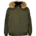 River Island Womens Plus Padded Bomber With Hood