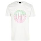 River Island Mens White Ombre Circle Short Sleeve T-shirt