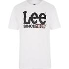 River Island Mens Lee White Logo Print T Shirt