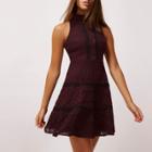 River Island Womens Crochet High Neck Skater Dress