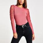 River Island Womens Lace Puff Long Sleeve T-shirt
