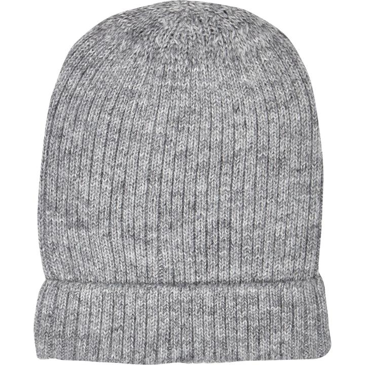 River Island Womens Ribbed Knitted Beanie Hat