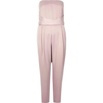 River Island Womens Satin Bandeau Jumpsuit