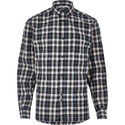 River Island Mensblue Bellfield Casual Check Flannel Shirt