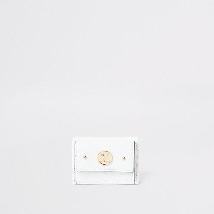 River Island Womens White Croc Mini Fold Out Purse