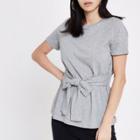 River Island Womens Fitted Tie Front T-shirt