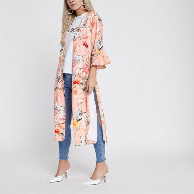 River Island Womens Petite Oriental Print Duster Coat