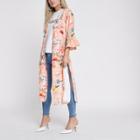 River Island Womens Petite Oriental Print Duster Coat
