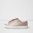 River Island Womens Nude Floral Embellished Slip On Plimsolls